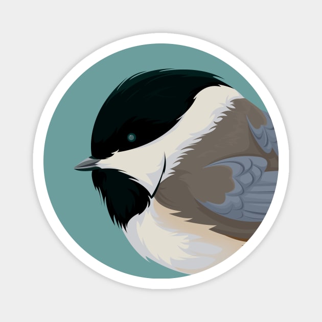 Chickadee Magnet by Art by Angele G